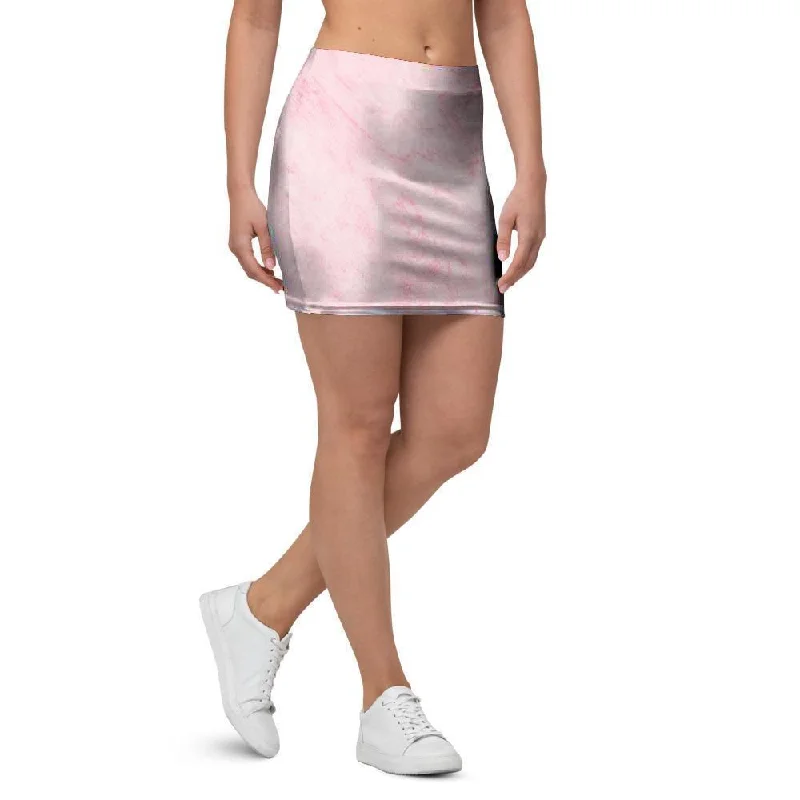 Pink Marble Mini Skirt corduroy skirt durable