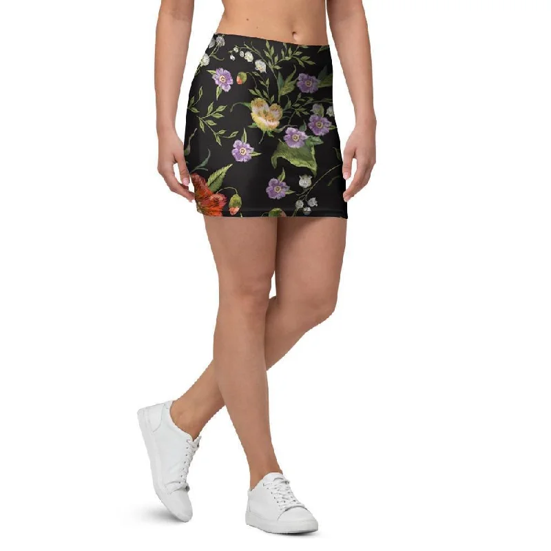 Poppy Floral Print Mini Skirt tulle skirt dreamy